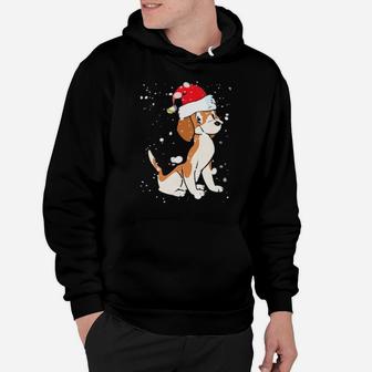 Beagle Licking Snow On Nose Santa Xmas Hat Hoodie - Monsterry