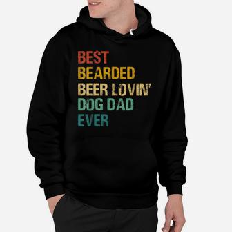 Best Bearded Beer Lovin Dog Dad For Father's Day Dog Owner Hoodie | Crazezy