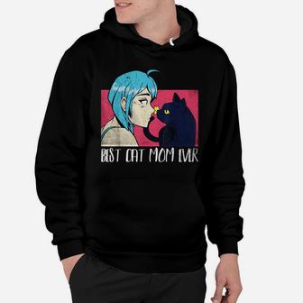 Best Cat Mom Ever Cat And Anime Noses Kiss Hoodie | Crazezy
