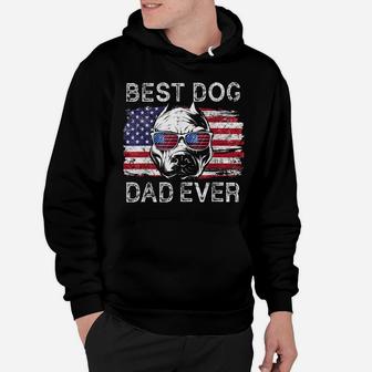 Best Pitbull Dog Dad Ever American Flag 4Th Of July Vintage Hoodie | Crazezy