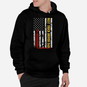 Best Truck Driver Dad Ever Thin Yellow Line American Flag Hoodie | Crazezy AU