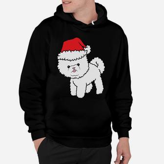 Bichon Frise Dog With Santa Hat Christmas Bichon Frise Hoodie | Crazezy