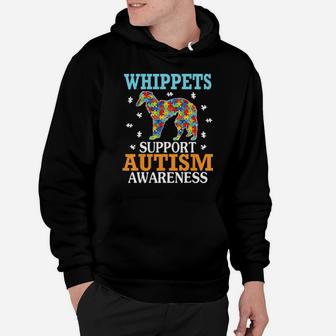 Big Puzzle Heart Whippet Support Autism Awareness Hoodie - Monsterry
