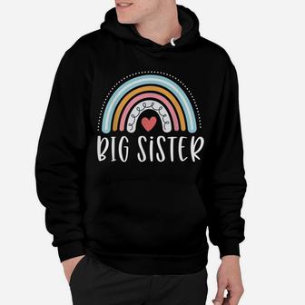 Big Sister Gifts Sibling Family Rainbow Graphic Hoodie | Crazezy