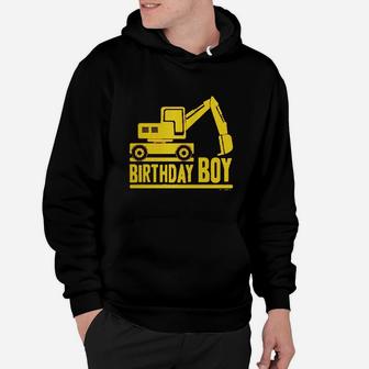 Birthday Boy Digger Dig Construction Hoodie | Crazezy