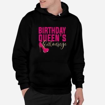 Birthday Queens Squad Matching Party Bestie Pink Shoe Hoodie | Crazezy