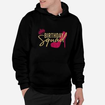 Birthday Squad Party Birthday Pink Gold Shoe Gift Hoodie | Crazezy