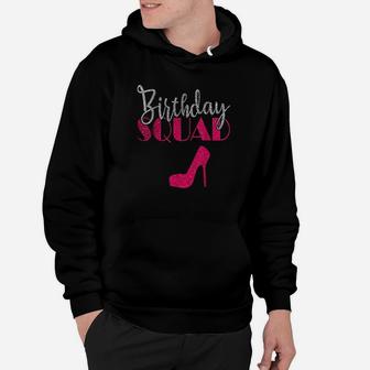 Birthday Squad Silver Bday Pink Shoe Gift Hoodie | Crazezy