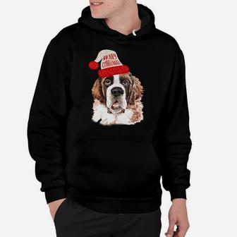 Black Base Saint Bernard Christmas Gift For Dog Lovers Sweatshirt Hoodie | Crazezy