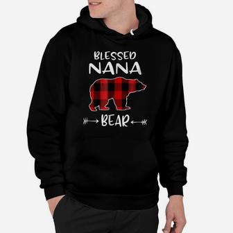Blessed Nana Bear Shirt Primitive Buffalo Plaid Bear Shirt Hoodie | Crazezy