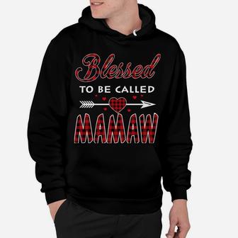 Blessed To Be Called Mamaw -Buffalo Plaid Grandma Christmas Hoodie | Crazezy