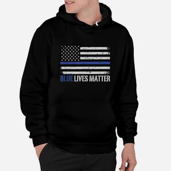 Blue Lives Matter Thin Blue Line American Flag Hoodie | Crazezy