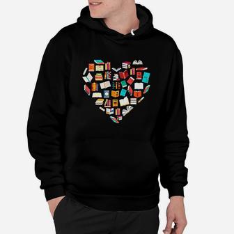 Book Lover Heart Shape Reading Hoodie | Crazezy
