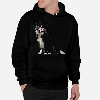 Border Collie Wearing Sunglasses 4Th Of July Dog Hoodie - Monsterry