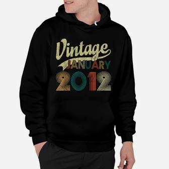 Born In January 2012 Shirt Vintage 8Th Birthday 8 Years Old Hoodie | Crazezy UK
