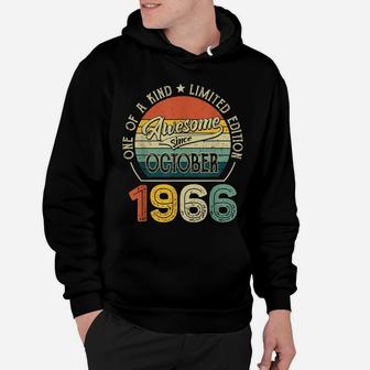 Born In October 1966 55 Yrs Tee Vintage 55Th Birthday Gift Hoodie | Crazezy