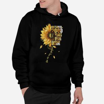 Born In October 2000 Sunflower 21St Birthday 21 Years Old Hoodie | Crazezy CA