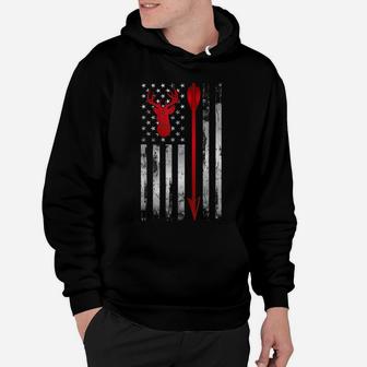 Bowhunter Gift Patriotic American Usa Flag Deer Bow Hunting Hoodie | Crazezy CA