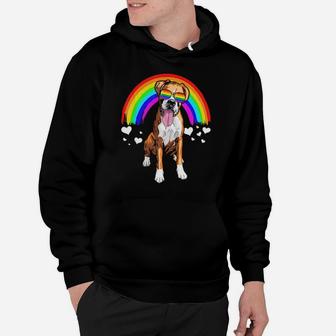 Boxer Dog Rainbow Sunglasses Gay Pride Lgbt Gifts Hoodie - Monsterry DE