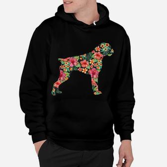 Boxer Flower Funny Dog Silhouette Floral Gifts Women Men Hoodie | Crazezy