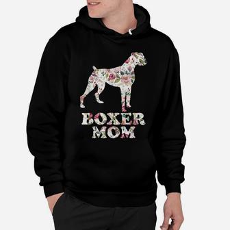 Boxer Mom Funny Dog Mom, Dog Lovers Dog Dad Flower Graphic Hoodie | Crazezy