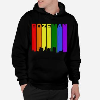 Bozeman Montana Lgbtq Gay Pride Rainbow Skyline Hoodie | Crazezy