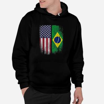 Brazil Usa Flag Brazilian American Hoodie | Crazezy