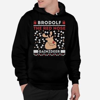 Brodolf Rudolf Workout Gym Funny Ugly Christmas Sweatshirt Sweatshirt Hoodie | Crazezy UK