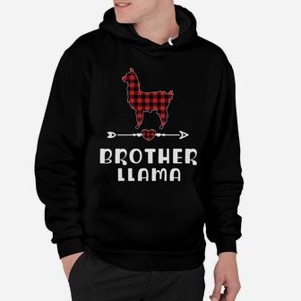 Brother Llama Christmas Red Plaid Buffalo Family Matching Pj Hoodie | Crazezy