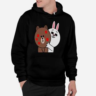 Brown Bear Cony Bunny Rabbit Shower Me With Love Valentines Hoodie - Monsterry UK