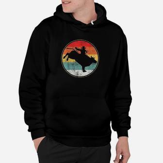 Bull Riding Rodeo Cowboy Vintage Hoodie | Crazezy