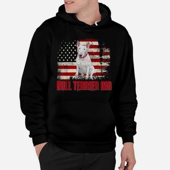 Bull Terrier Dad American Flag 4Th Of July Dog Lovers Hoodie | Crazezy DE