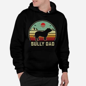 Bully Or Pitbull Dog Owner Daddy- Dad Retro Sunset Hoodie | Crazezy UK