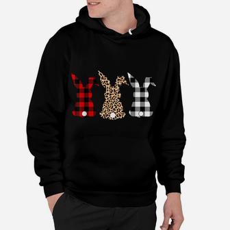 Bunny Rabbit Leopard Buffalo Plaid Easter Hunting Funny Gift Hoodie | Crazezy CA