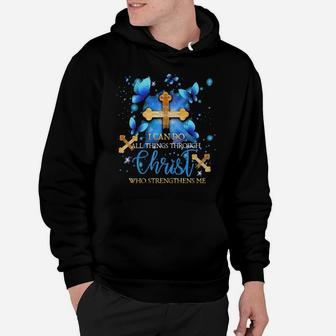Butterflies I Can Do All Things Through Christ Who Strengthens Me Graphic Hoodie - Monsterry UK