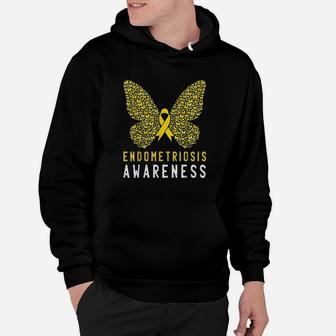 Butterfly Endometriosis Awareness Month Endo Support Ribbon Hoodie | Crazezy