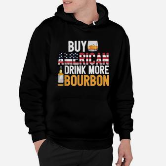 Buy American Drink More Bourbon Whiskey Drinking Hoodie - Monsterry