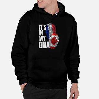 Canadian And French Mix Dna Flag Heritage Gift Hoodie | Crazezy