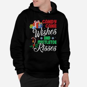 Candy Cane Wishes Mistletoe Kisses - Funny Christmas Hoodie | Crazezy DE
