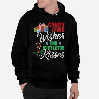 Candy Cane Wishes Mistletoe Kisses - Funny Christmas Sweatshirt Hoodie | Crazezy AU