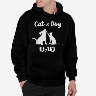 Cat And Dog Dad Shirt Pets Animals Lover Puppy For Men Hoodie | Crazezy