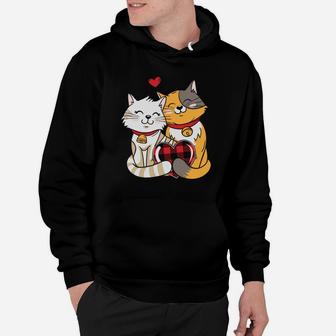 Cat Couple In Love Valentine Gift Happy Valentines Day Hoodie - Seseable