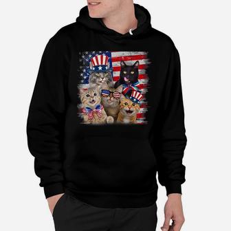 Cat Happy Freedom Day Cat Lovers Cat Moms 4Th July American Hoodie | Crazezy AU