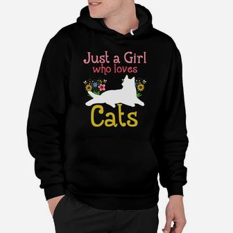 Cat Just A Girl Who Loves Cats For Cat Lovers Sweatshirt Hoodie | Crazezy DE