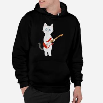 Cat Playing Electric Guitar Hoodie | Crazezy