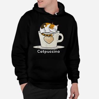 Catpuccino For Coffee And Cat Lovers Cat Pun Capuccino Cat Hoodie | Crazezy DE
