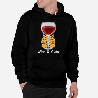 Cats Wine After Work To Relax And Unwind Kitty Cat Hoodie - Thegiftio UK