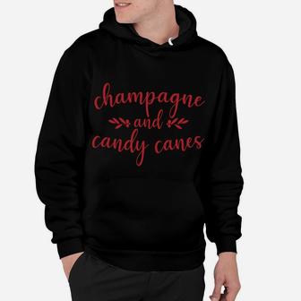 Champagne And Candy Canes Cute Christmas Holiday Funny Gift Hoodie | Crazezy CA
