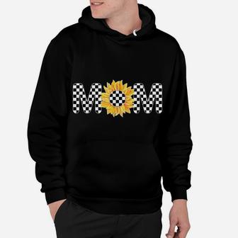 Checkered Mom Sunflower Checkerboard Floral Racing Hoodie | Crazezy