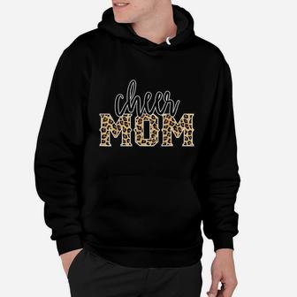 Cheer Mom Leopard Print Womens Proud Cheerleader Mother Hoodie | Crazezy CA